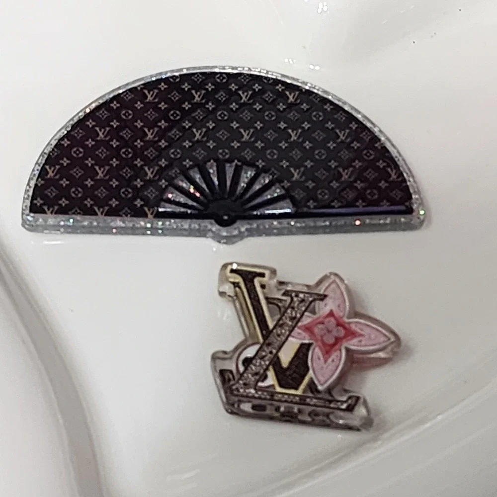 Design Fan Flatback Focal Bead Beaded Pen Badge Flats Planar Acrylic
